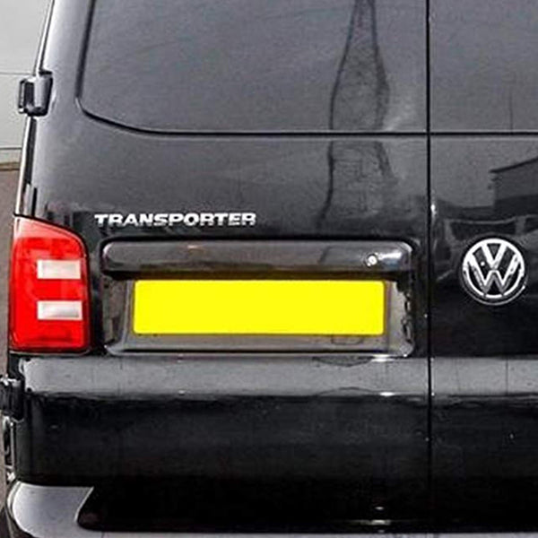 For VW T5, T5.1 Barn Door Rear Number Plate Unit - Deep Black Painted and Ready to Fit