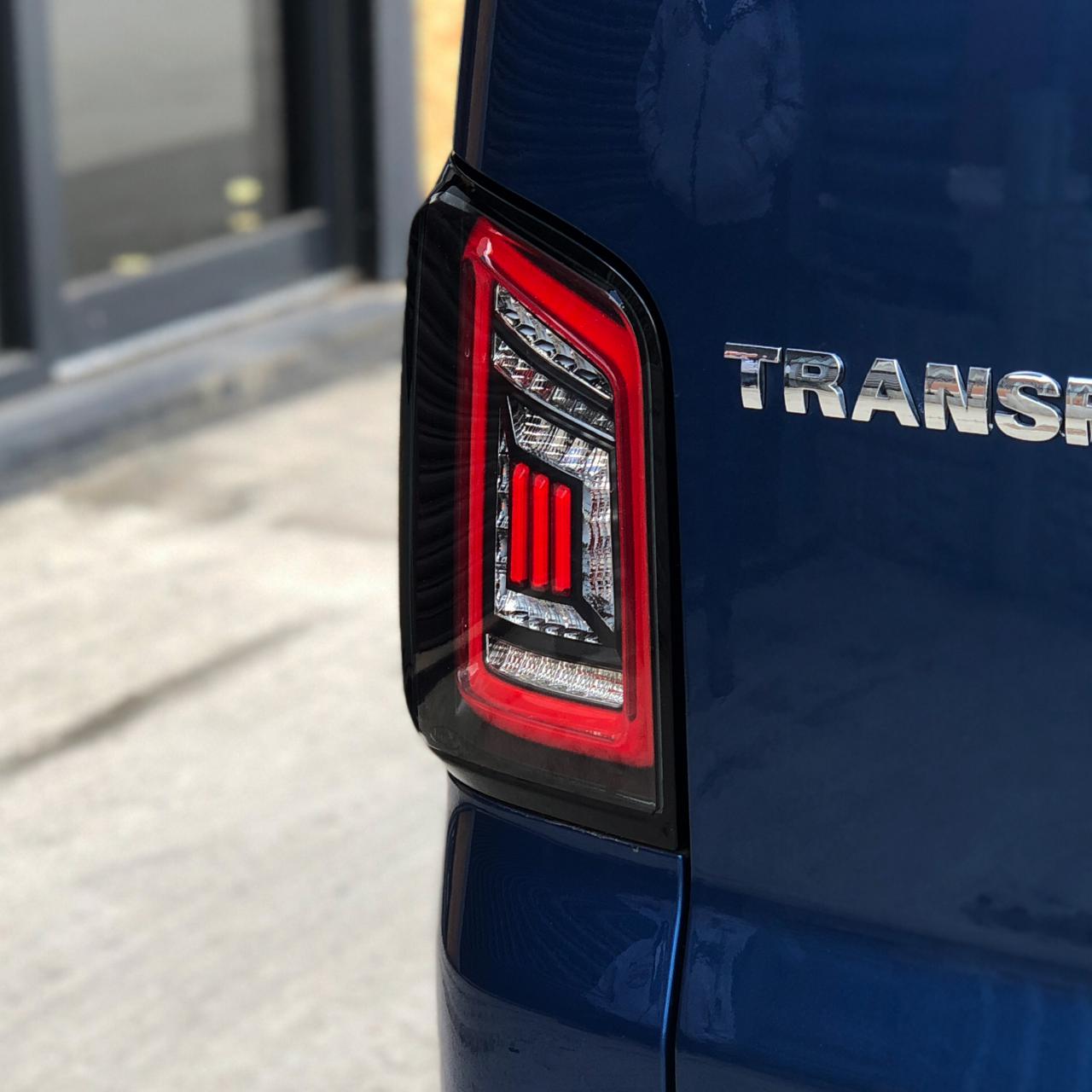 For VW T5 Transporter MK3.1 Van Tailgate LED Rear Lights Smoked Ideal LED Full Frame Led Light- Bar