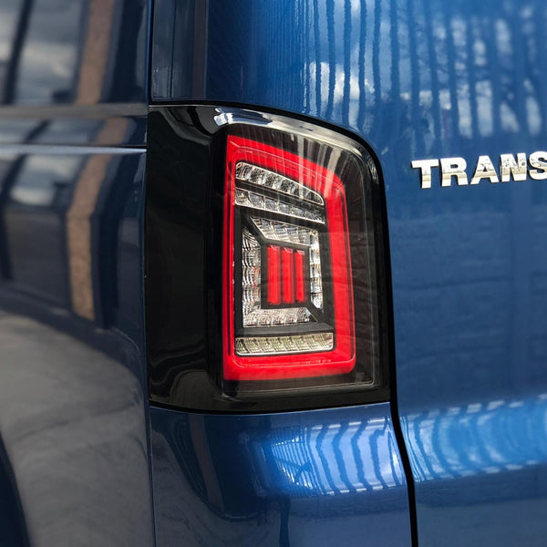 For VW T5.1 Transporter MK3.1 Van Tailgate LED Rear Lights Smoked Ideal LED Full Frame Led Light- Bar