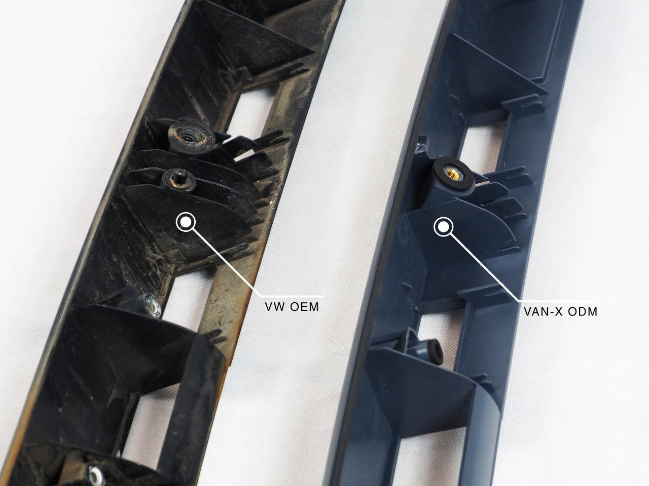 For VW T5, T5.1 Barn Door Rear Number Plate Unit - Deep Black Painted and Ready to Fit