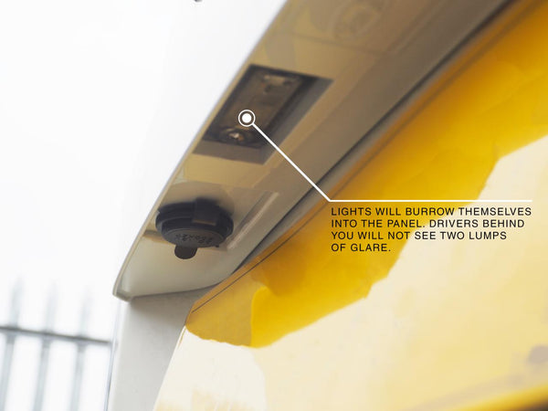 For VW T5, T5.1 Barn Door Rear Number Plate Unit Modified Version - Primer