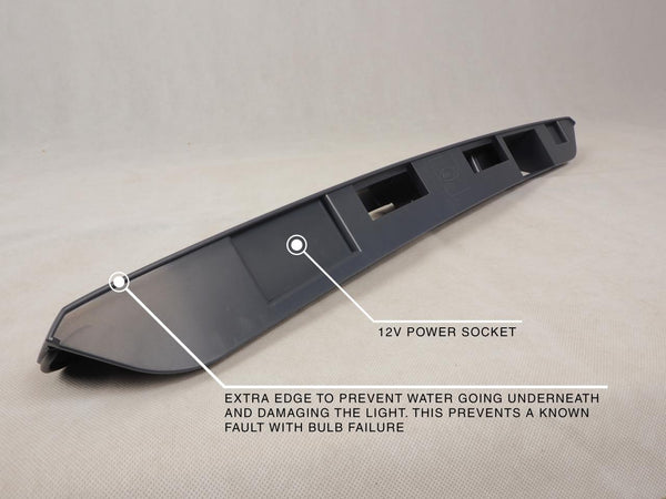 For VW T6 Barndoor Rear Number Plate Unit - Deep Black