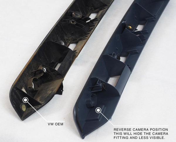 For VW T6 Barndoor Rear Number Plate Unit - Deep Black