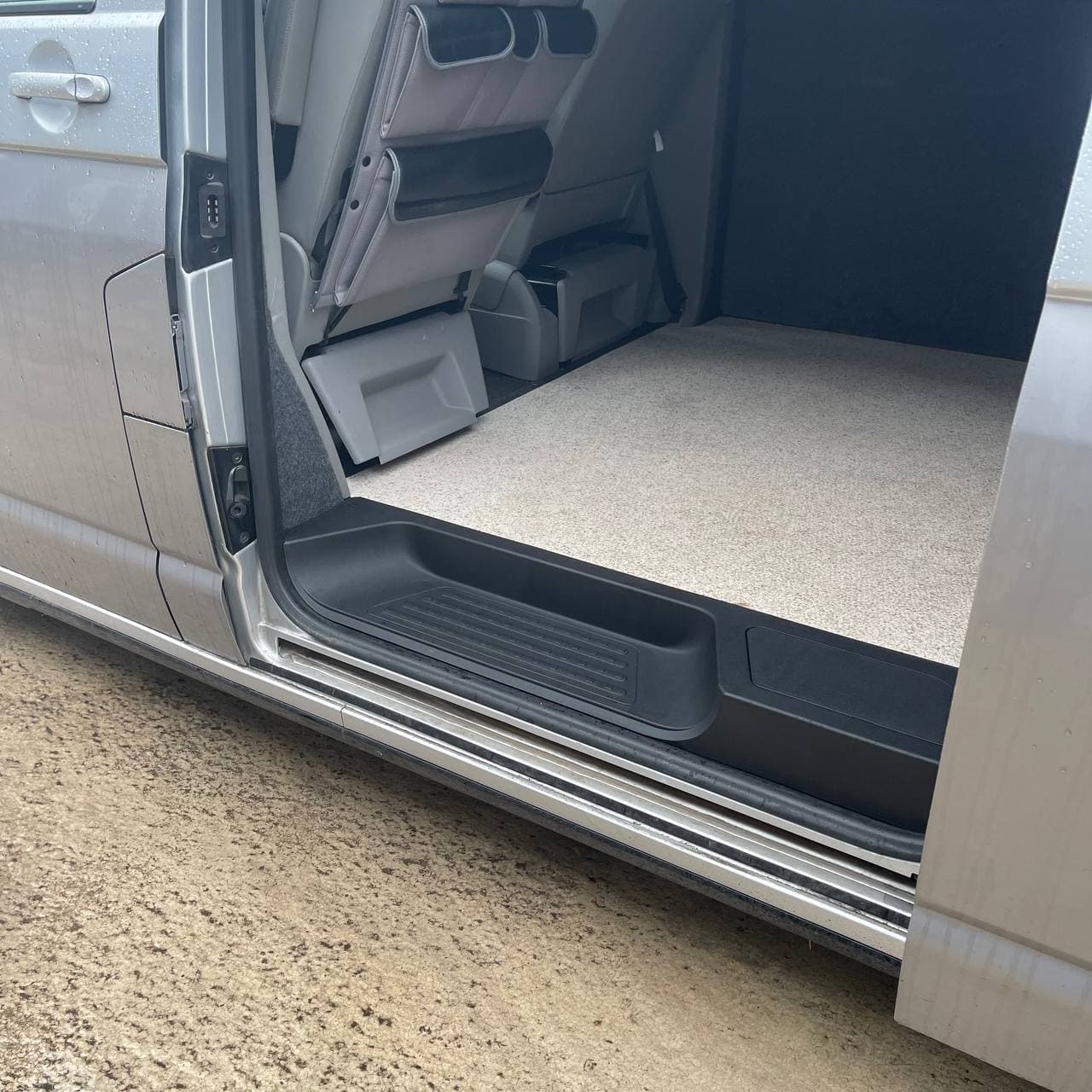 For VW T6.1 Transporter Side Loading Door Step V3 17mm Extra Deep with Storage Compartment (B-Grade)