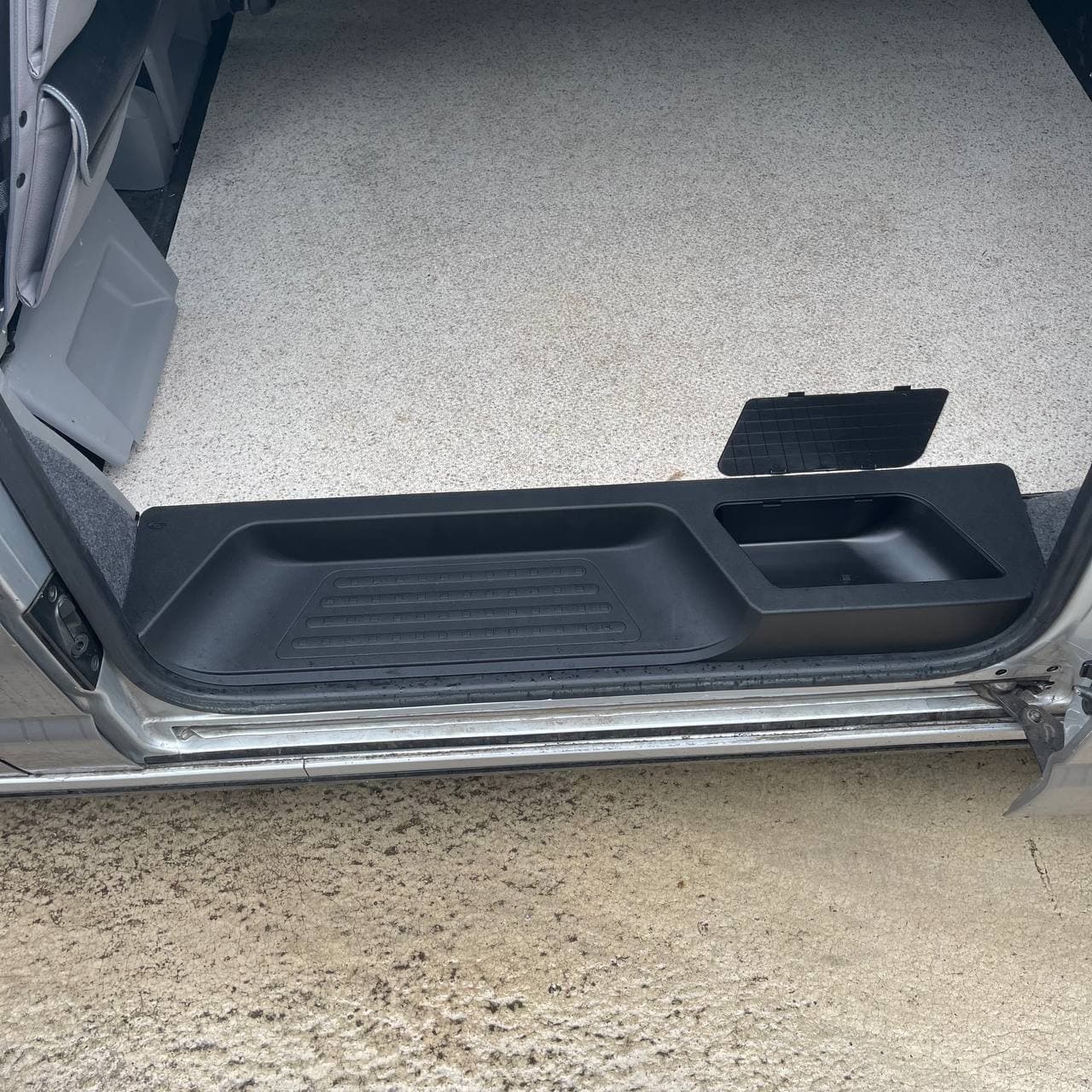 For VW T6 Transporter Side Loading Door Step V3 17mm Extra Deep with Storage Compartment (B-Grade)