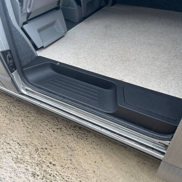 For VW T6 Transporter Side Loading Door Step V3 17mm Extra Deep with Storage Compartment (B-Grade)