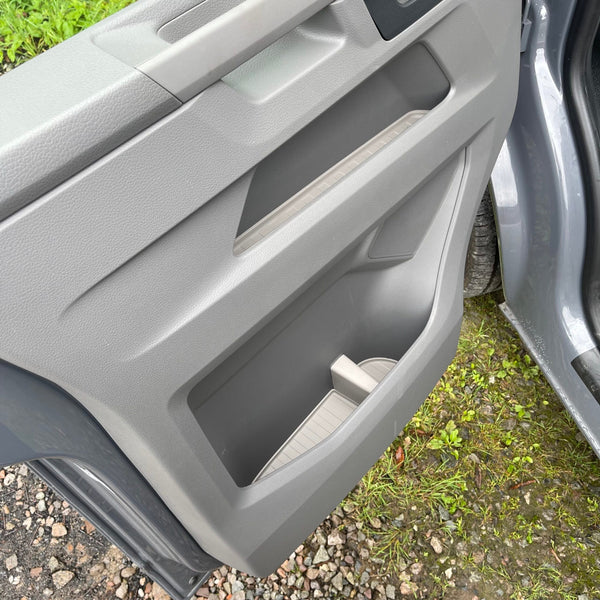 For VW T6.1 Transporter Rubber Door Liner Pocket Inserts Grey Campervan Conversion