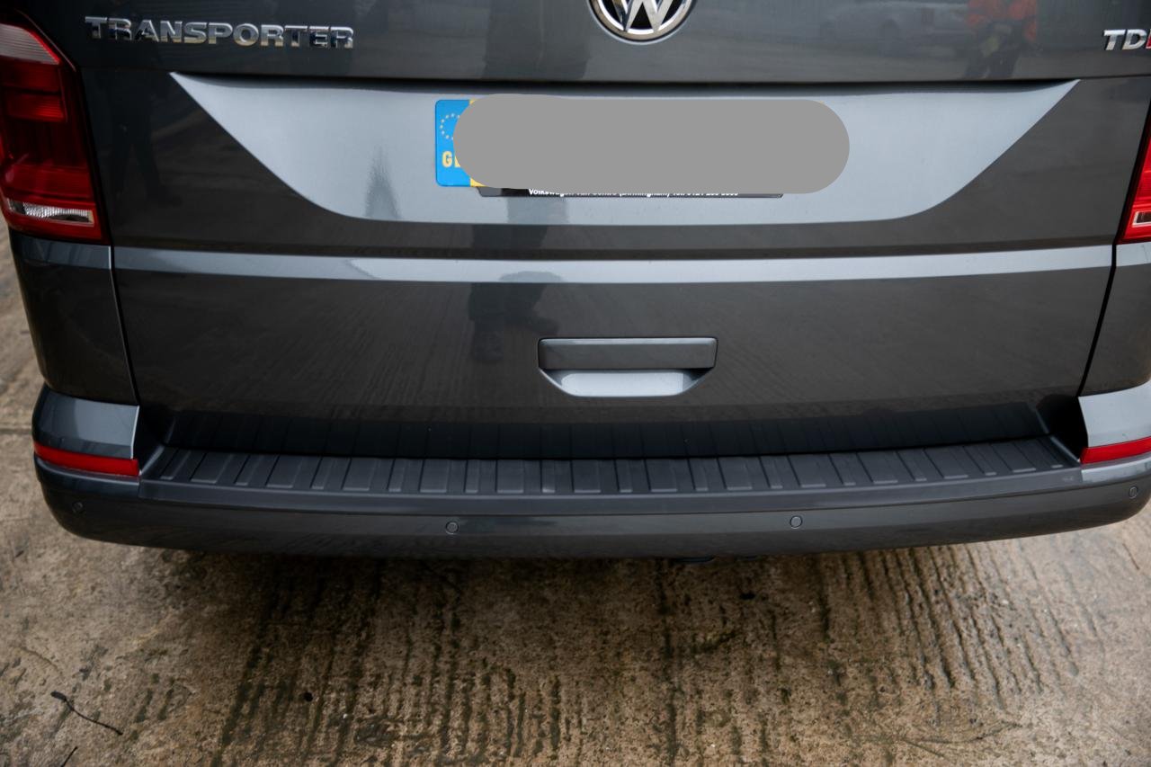 For VW T6 Transporter Multivan Rear Bumper Protector – Black Plastic Tailgate Guard