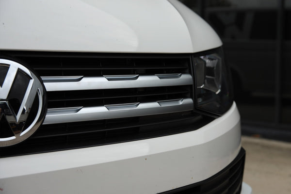 For VW Transporter T6 R-Line Front Grille Trims - Matte Chrome Painted and Ready to Fit