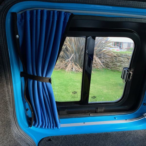 For VW Caddy Van Conversion Premium Window Curtains - Black/Blue - CREATE YOUR OWN BUNDLE! Van-X