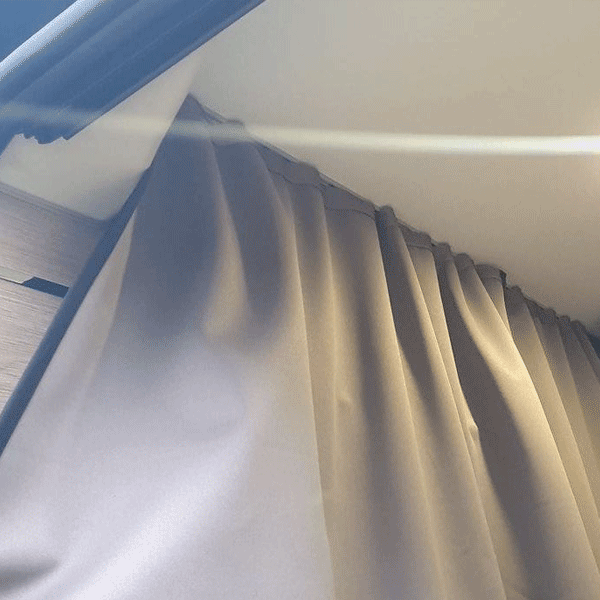 For MAN TGE / New Crafter Campervan & Motorhome Maxi-Cab Divider Curtain with Rail – Premium Privacy