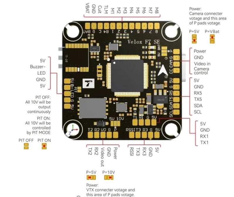 T-Motor Velox F7 SE FC & V50A SE 4in1 ESC Flight Stack