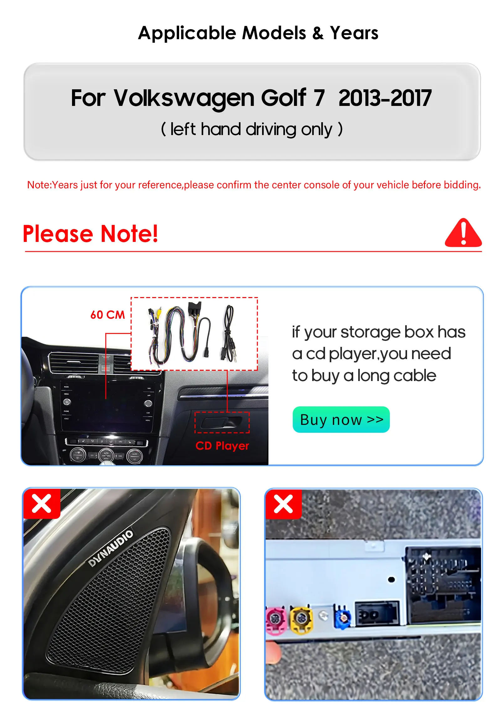 Volkswagen Golf Mk7 2013-2017 CarPlay Kit