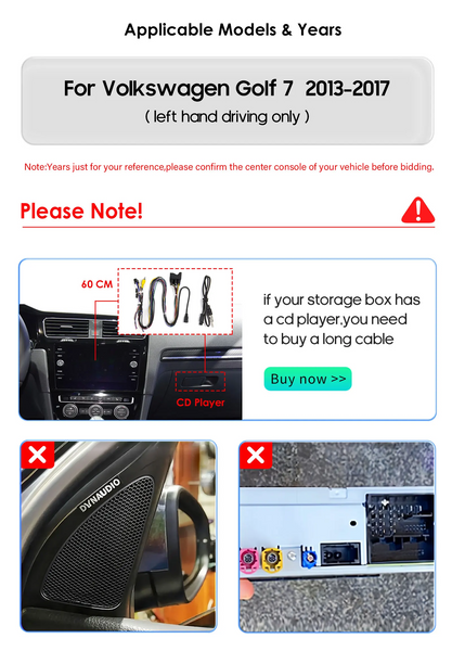 Volkswagen Golf Mk7 2013-2017 CarPlay Kit