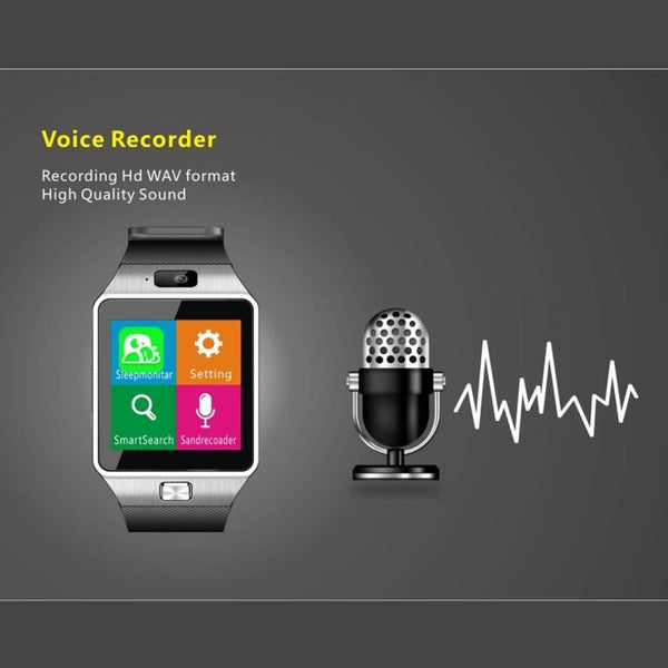 DZ09 1.56 inch Screen Bluetooth 3.0 Android 4.1 OS Above Smart Watch Phone with Bluetooth Call & Call Reminder & Sleep Monitor & Pedometer & Sedentary Reminder & Calendar & SMS & Audio and Video Player & Anti-loss Function