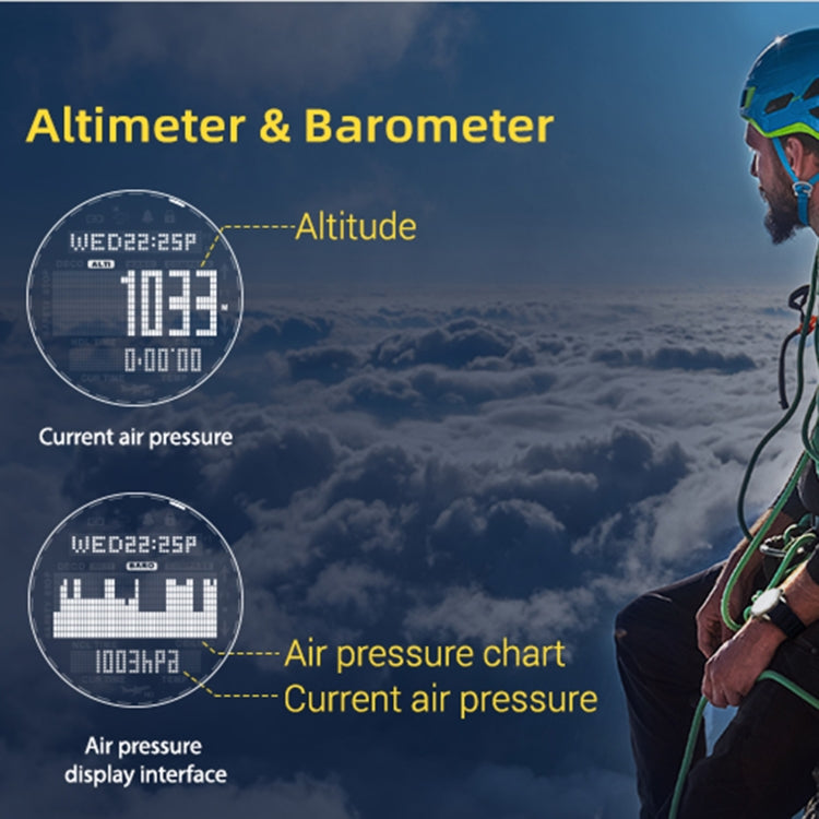 NORTH EDGE AQUA 100m Waterproof Scuba Diver Smart Watch, Support Luminous Display & Compass Mode