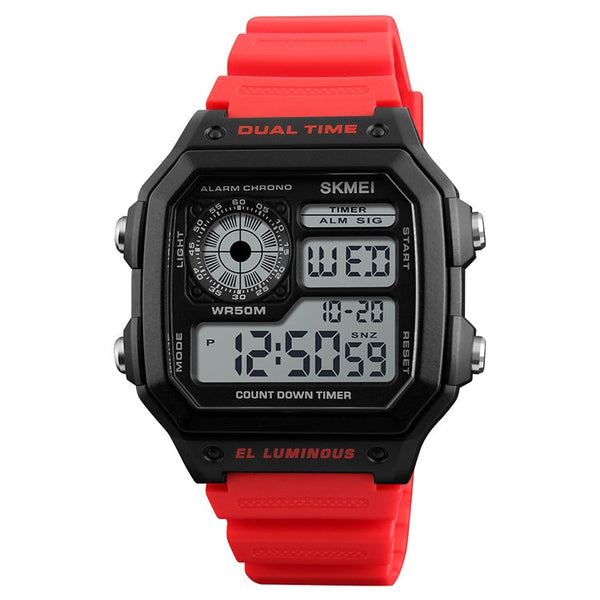 SKMEI 1299 Multifunctional Outdoor Sports Noctilucent Waterproof Digital Display Wrist Watch