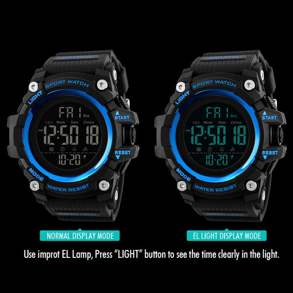 SKMEI 1384 Multifunctional Men Outdoor Fashion Noctilucent Waterproof LED Digital Watch