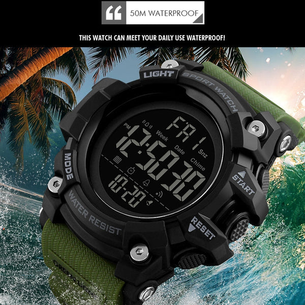 SKMEI 1384 Multifunctional Men Outdoor Fashion Noctilucent Waterproof LED Digital Watch