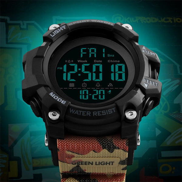 SKMEI 1384 Multifunctional Men Outdoor Fashion Noctilucent Waterproof LED Digital Watch