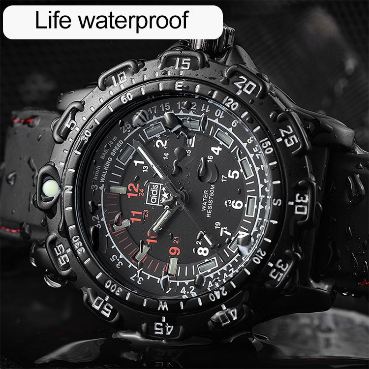 addies MY-049 Outdoor Sports Multifunctional Waterproof Luminous Watch Silicone Watchstrap Watch for Men