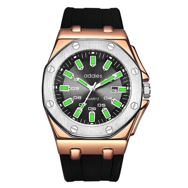 addies MY-052 Business Multifunctional Luminous Watch Silicone Watchstrap Watch for Men
