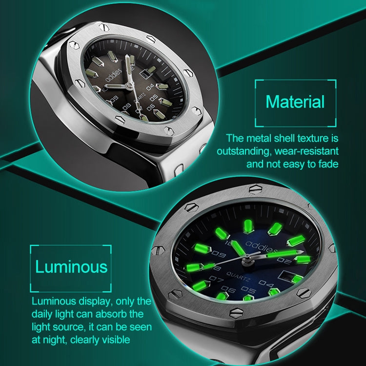 addies MY-052 Business Multifunctional Luminous Watch Silicone Watchstrap Watch for Men