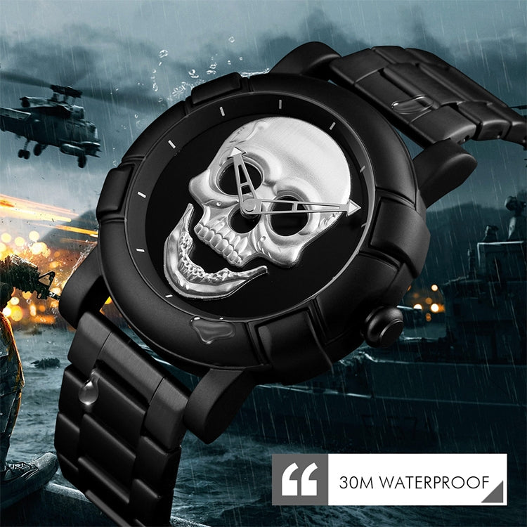 SKMEI 9178 Skull Pattern Multifunctional Outdoor Men Fashion Waterproof Quartz Wrist Watch
