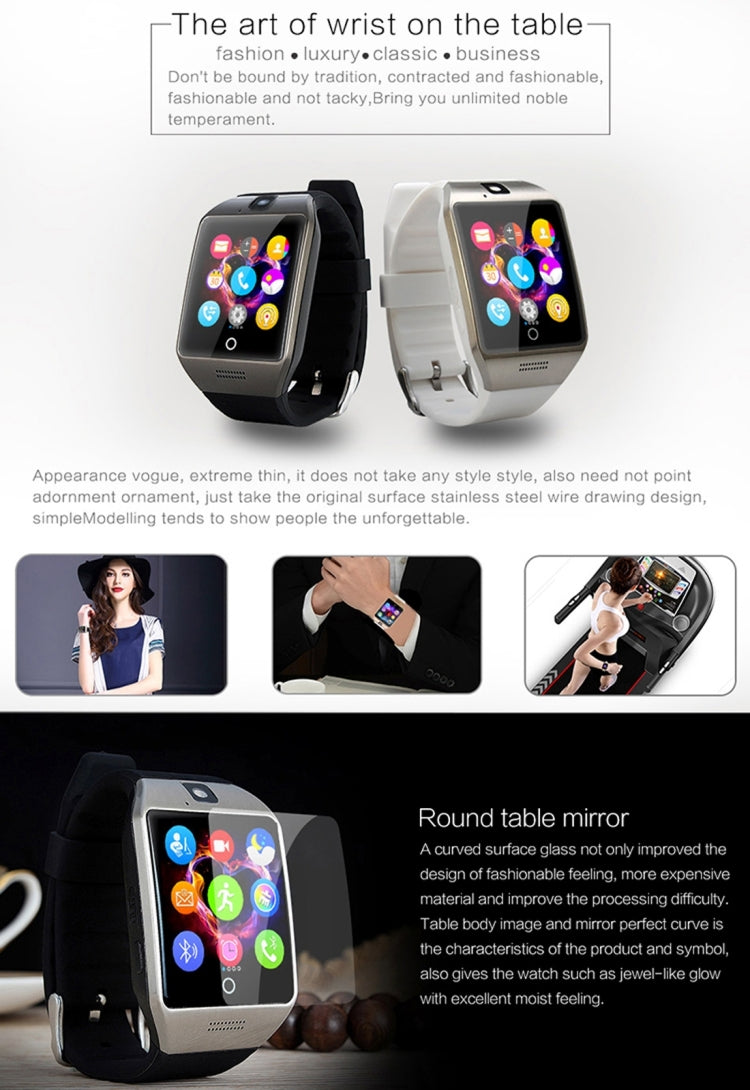 Q18S 1.54 inch IPS Screen MTK6260A Bluetooth 3.0 Smart Watch Phone, Pedometer / Sedentary Reminder / Sleeping Monitor  / Anti-Loss / Remote Camera / GSM / 0.3M Camera