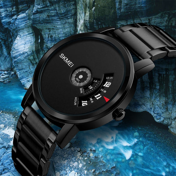 SKMEI 1260 Fashion Creative Pointer 30m Waterproof Quartz Wrist Watch with Stainless Steel Watchband