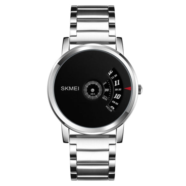 SKMEI 1260 Fashion Creative Pointer 30m Waterproof Quartz Wrist Watch with Stainless Steel Watchband