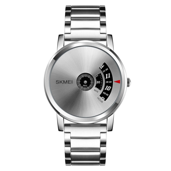 SKMEI 1260 Fashion Creative Pointer 30m Waterproof Quartz Wrist Watch with Stainless Steel Watchband
