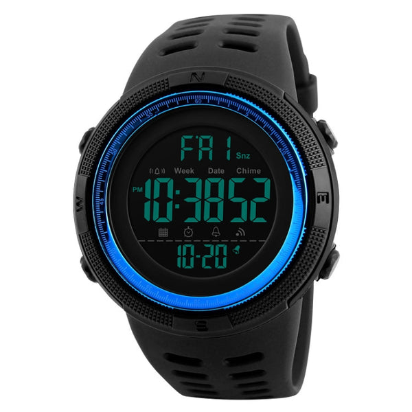 SKMEI 1251 Men Fashionable Outdoor 50m Waterproof Sports Watch Digital Watch with PU Watchband