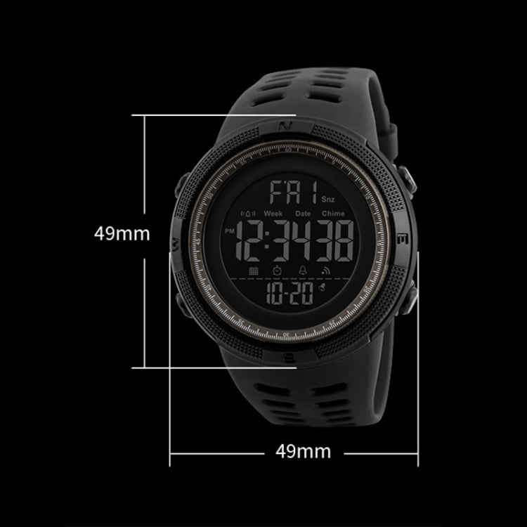 SKMEI 1251 Men Fashionable Outdoor 50m Waterproof Sports Watch Digital Watch with PU Watchband