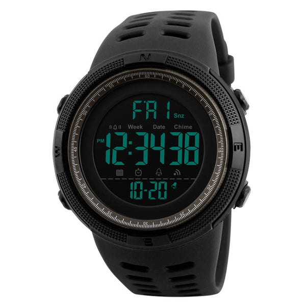 SKMEI 1251 Men Fashionable Outdoor 50m Waterproof Sports Watch Digital Watch with PU Watchband