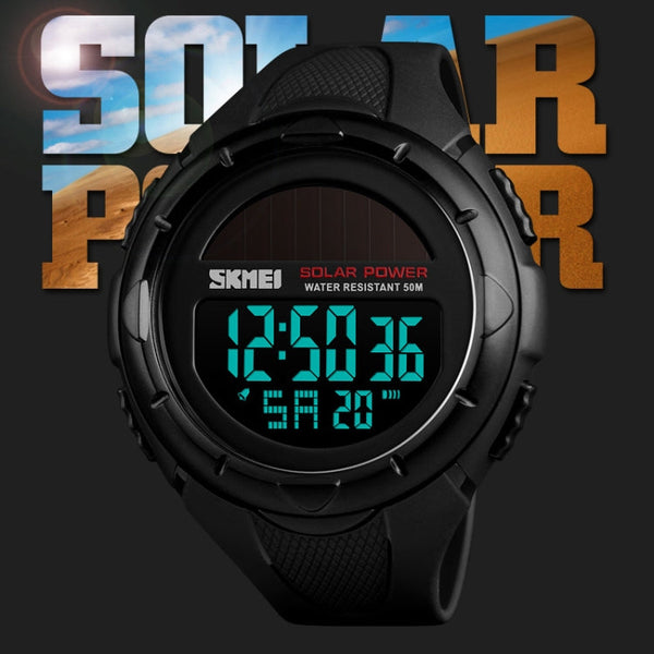 SKMEI 1405 Fashion Solar Power Outdoor Sports Watch Multifunctional 50m Waterproof Men Digital Watch