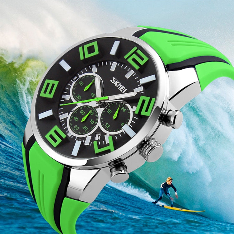 SKMEI 9128 Fashion Multifunctional 3D Large Dial Sports Wristwatch 30m Waterproof Quartz Watch