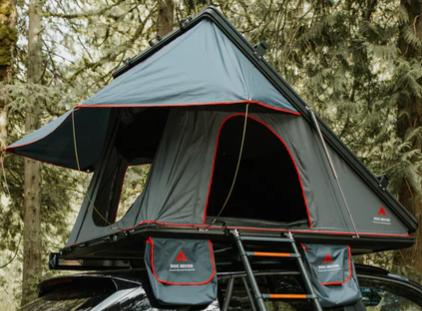 WEIER WERT-001S Vehicle Hard shell Triangle Roof Top Tent - For Car / RV / Pickup / Van / Camper / 4x4 - 2 Person 300Kg + 7mm Mattress + Ladder + LED Light + Shoe Bag