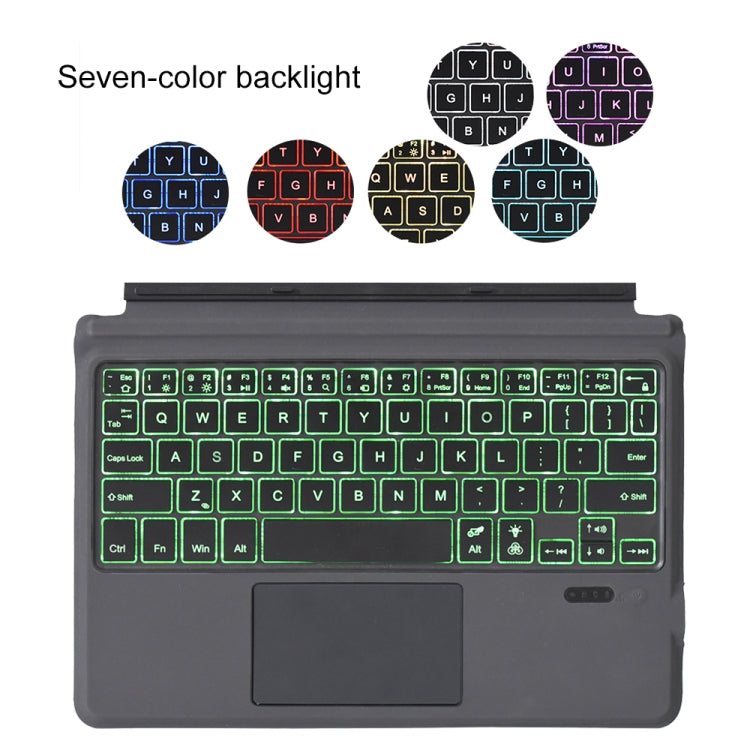 1087D Magnetic Colorful Backlight Bluetooth V3.0 Keyboard with Touchpad for Microsoft Surface GO