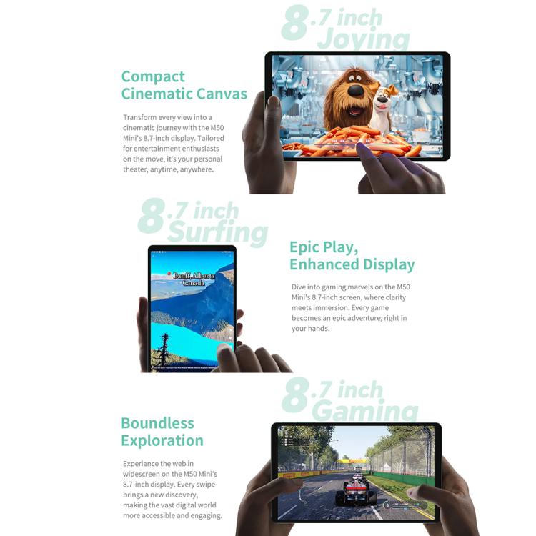 Teclast M50 Mini WiFi Tablet PC, 4GB+128GB, 8.7 inch Android 15 Unisoc T606 Octa Core