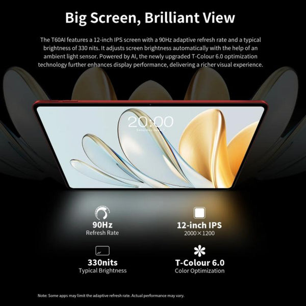 Teclast T60AI WiFi Tablet PC, 6GB+128GB, 12 inch Android 15 Allwinner A733 Octa Core with NPU