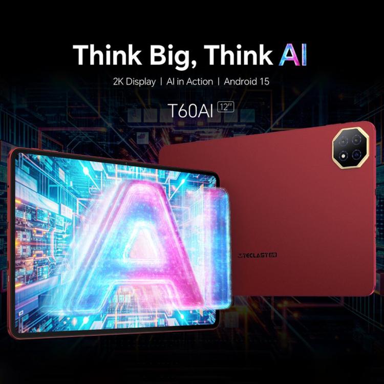 Teclast T60AI WiFi Tablet PC, 6GB+128GB, 12 inch Android 15 Allwinner A733 Octa Core with NPU