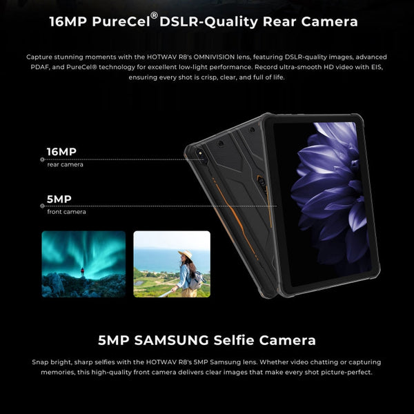 HOTWAV Tab R8 IP68/IP69K Rugged Tablet, 4GB+128GB, 10.1 inch Android 14 Unisoc T606 Octa Core 4G Network, Global Version with Google Play, EU Plug