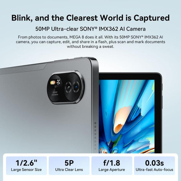 Blackview MEGA 8 Tablet PC, 12GB+256GB, 13 inch Android 15 Unisoc Tiger T620 Octa Core, Network: 4G, Global Version with Google Play