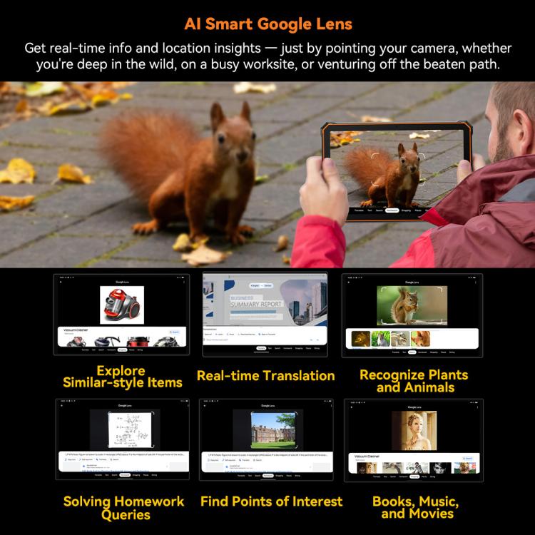 Blackview Active 5 4G Rugged Tablet, 8GB+128GB, 8.68 inch Android 14 Unisoc UMS9230E T615 Octa Core, Global Version with Google Play