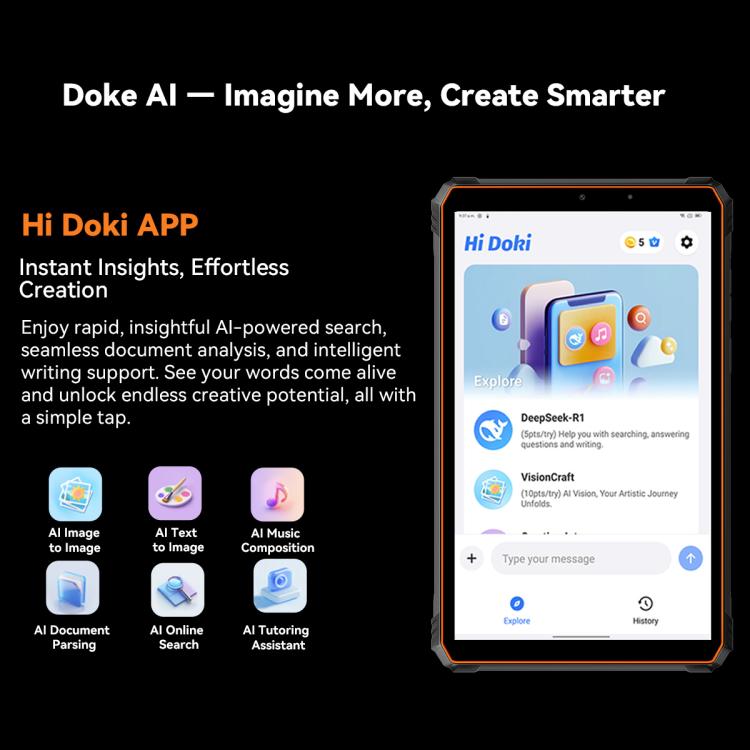 Blackview Active 5 4G Rugged Tablet, 8GB+128GB, 8.68 inch Android 14 Unisoc UMS9230E T615 Octa Core, Global Version with Google Play