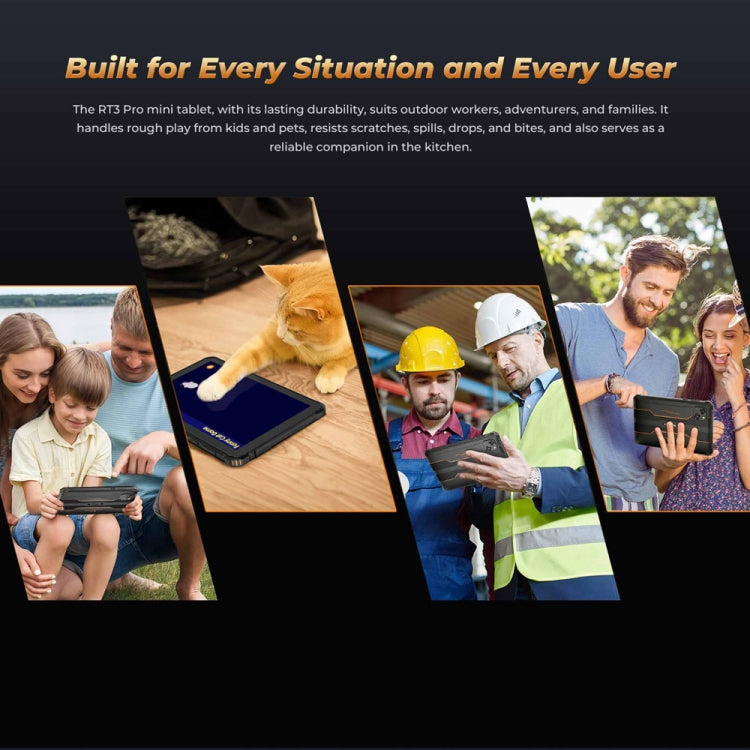 OUKITEL RT3 Pro 4G Network IP68/IP69K Rugged Tablet, 4GB+128GB, 8.0 inch Android 14 MediaTek G81 Octa-Core Support Dual SIM, EU Plug