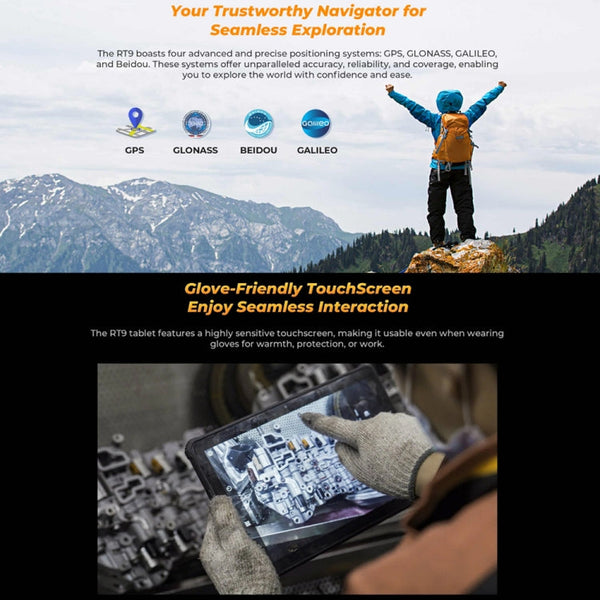 OUKITEL RT9 4G Network IP68/IP69K Rugged Tablet, 6GB+256GB, 11 inch Android 14 Unisoc T606 Octa-Core Support Dual SIM, EU Plug