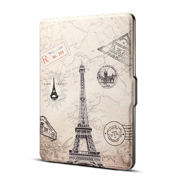 Printed Horizontal Flip PU Leather Protective Case for Amazon Kindle Paperwhite 1 & 2 & 3 with Sleep / Wake-up