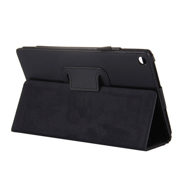 For Amazon Kindle Fire HD8 (2017) Litchi Texture Horizontal Flip Leather Case with Holder